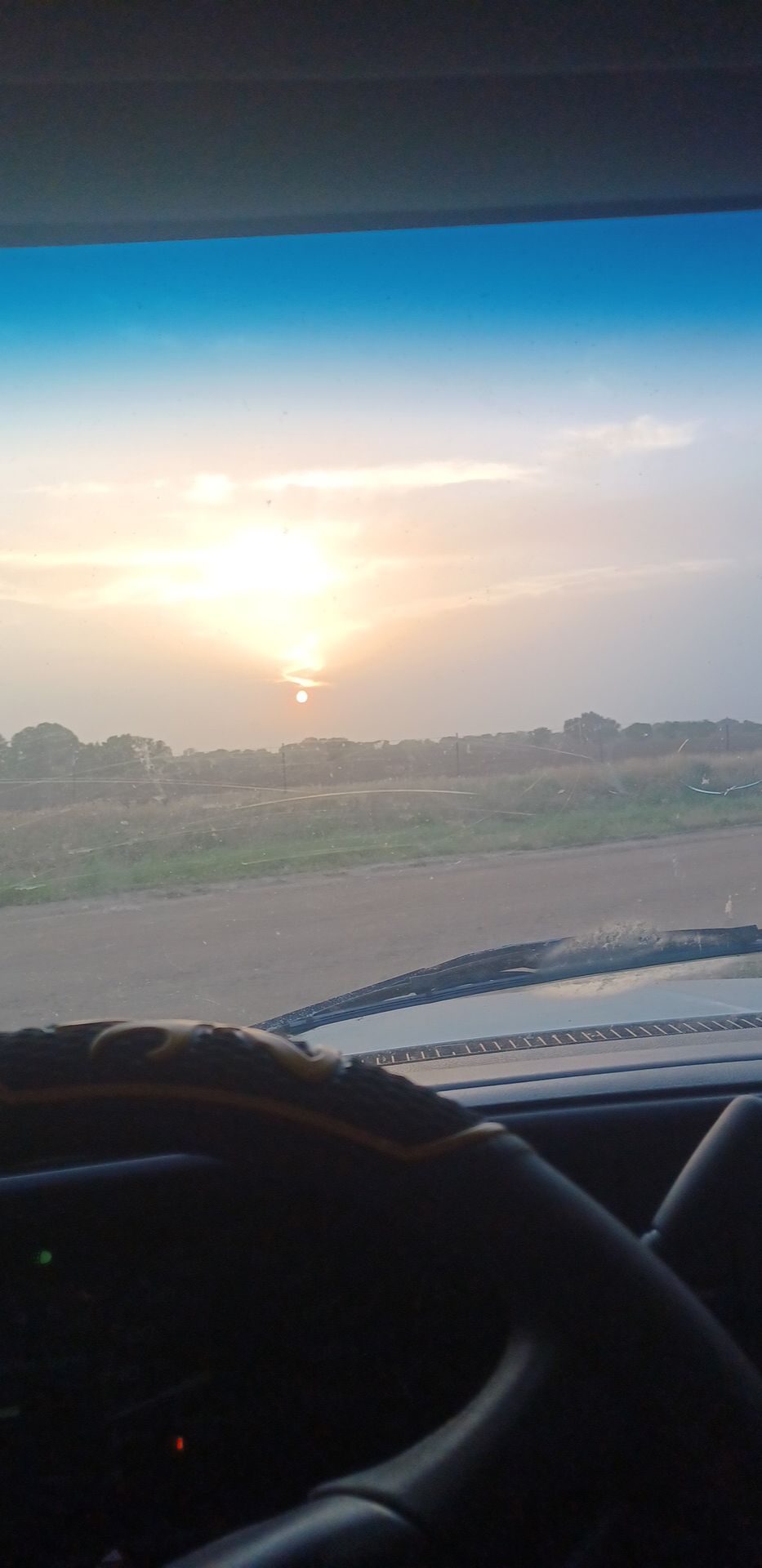 Beautiful Kansas sunset, in a Silverado.